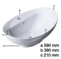 Umywalka Nablatowa Ceramiczna C 302 wymiary