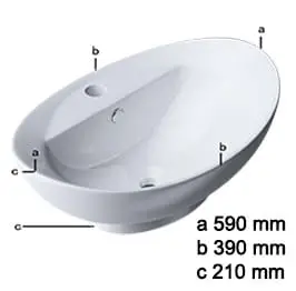 Umywalka Nablatowa Ceramiczna C 302 wymiary