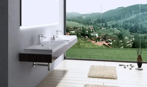 Umywalka naszafkowa prostokątna konglomerat - aranżacja 2